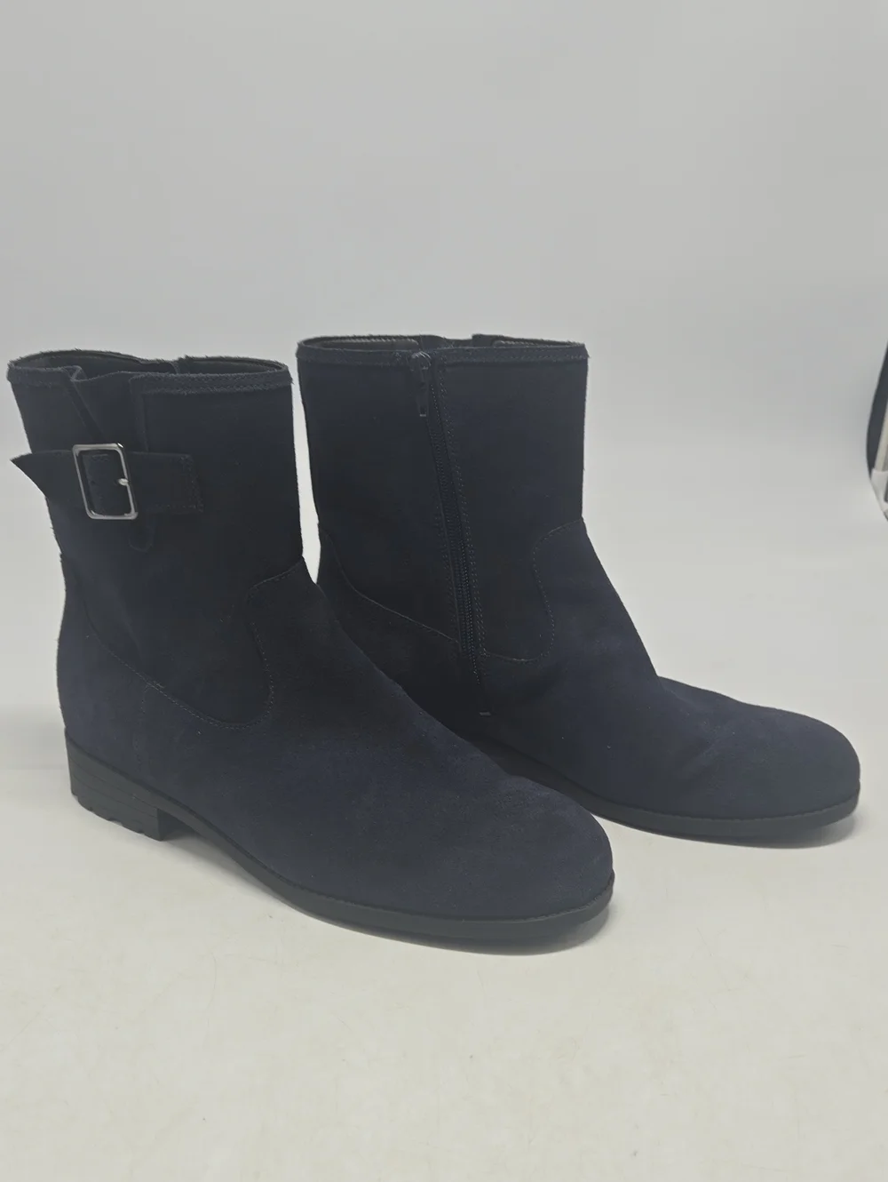 Vionic Jill Blue Suede Leather Moto Ankle Boot 11